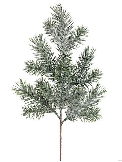 18" Shimmering Glitter Frosted Iced Pine Floral Christmas Spray