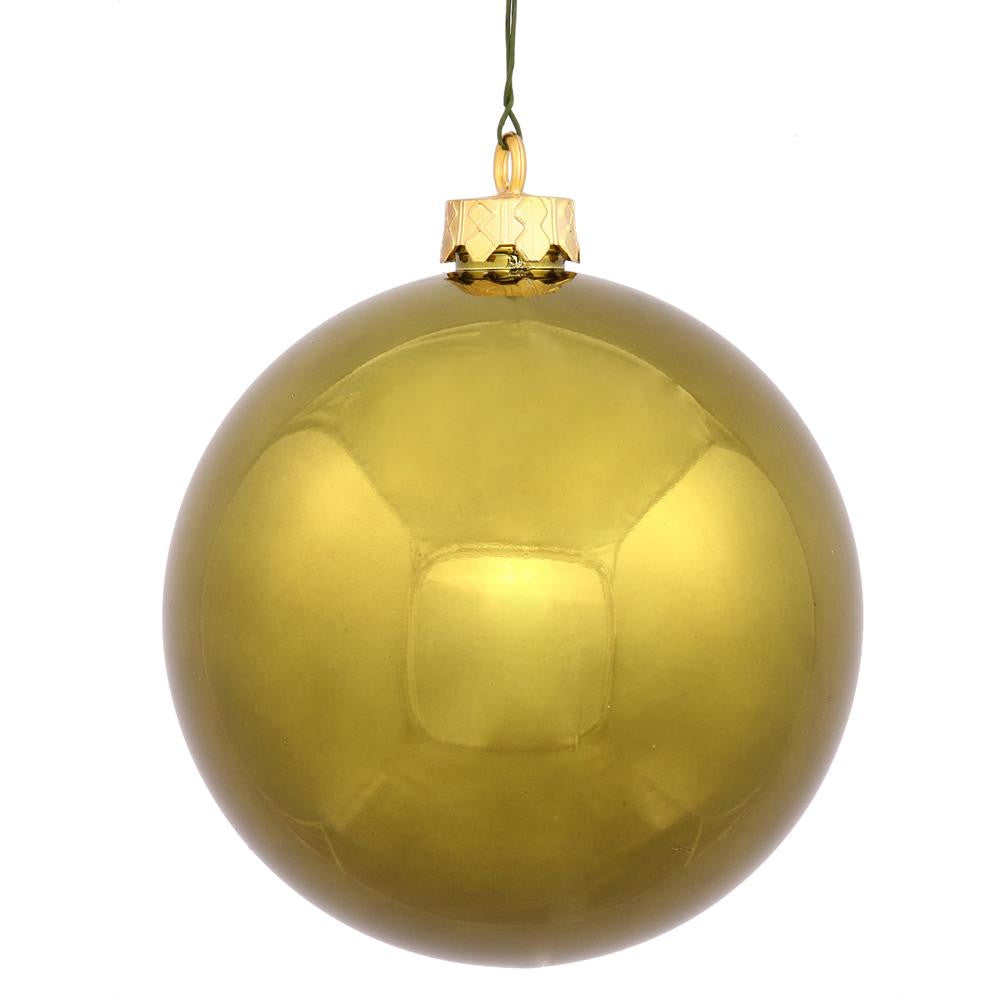 Shiny Olive Green Shatterproof Christmas Ball Ornament 2.4" (60mm)