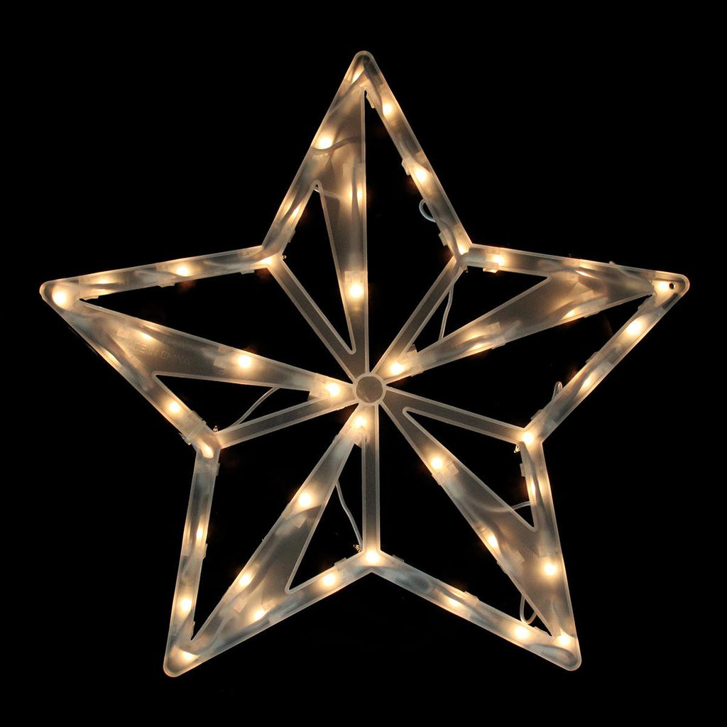 15" Lighted Star Christmas Window Silhouette Decoration