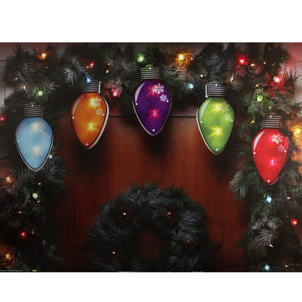 7.25' Multi-Color Shimmering C7 Bulb Christmas Light Garland with 10 Clear Mini Lights - White Wire