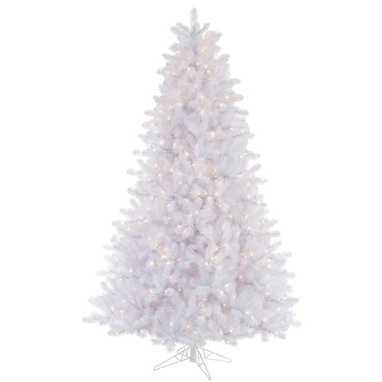 6.5' Pre-Lit Crystal White Artificial Christmas Tree - Multi-Color Lights