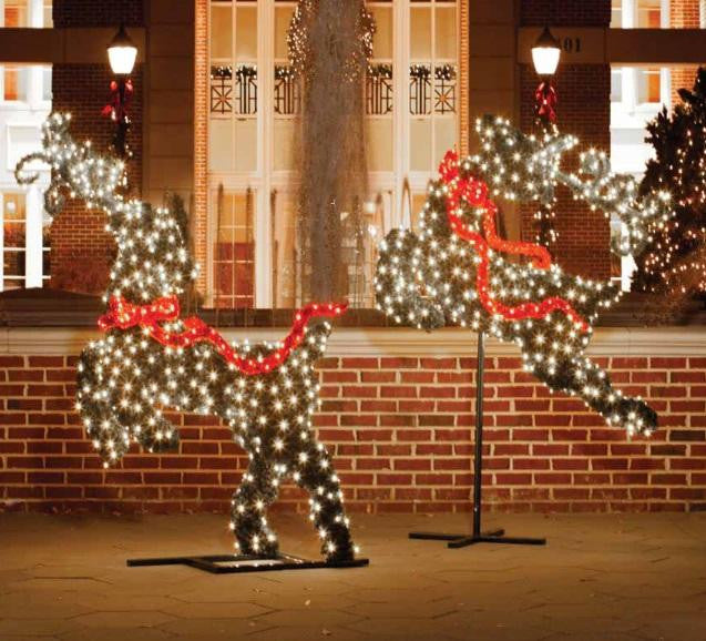 5.75' Giant Commercial Grade LED Lighted Leaping Reindeer Topiary Yard Art Christmas Decoration