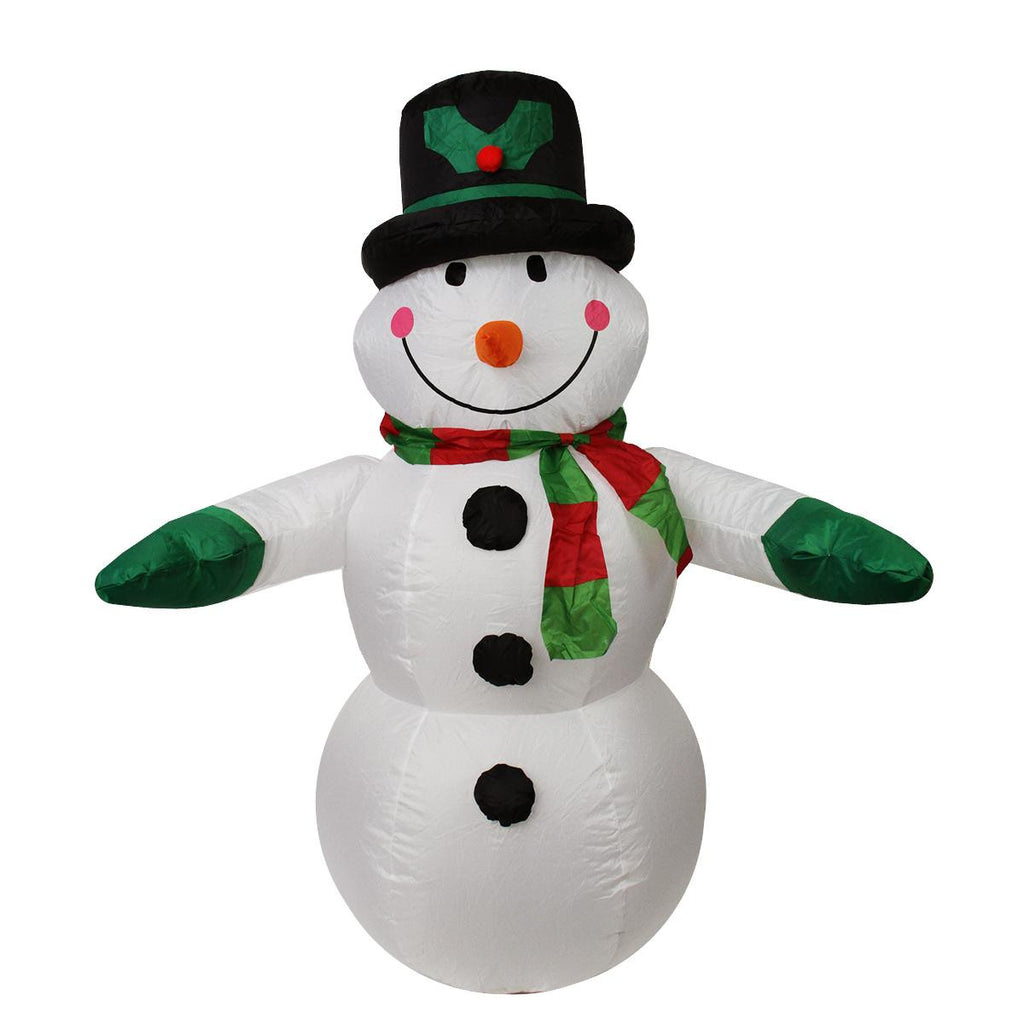 4' Inflatable Lighted Snowman with Top Hat Christmas Yard Art Decoration