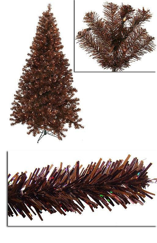 4' Pre-Lit Sparkling Chocolate Mocha Brown Artificial Christmas Tree - Clear Lights