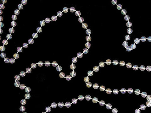 100' Christmas Traditions Clear Iridescent Beaded Christmas Garland - Commercial Length