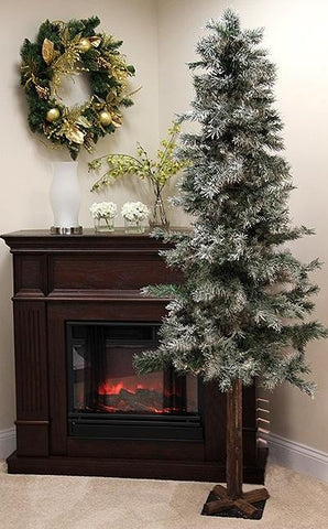 7' x 40" Frosted and Glittered Woodland Alpine Artificial Christmas Tree - Unlit