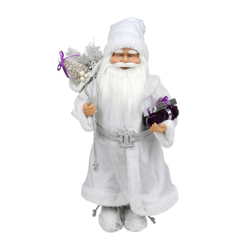 18.25" Snowy Winter Santa Claus with Presents Christmas Decoration