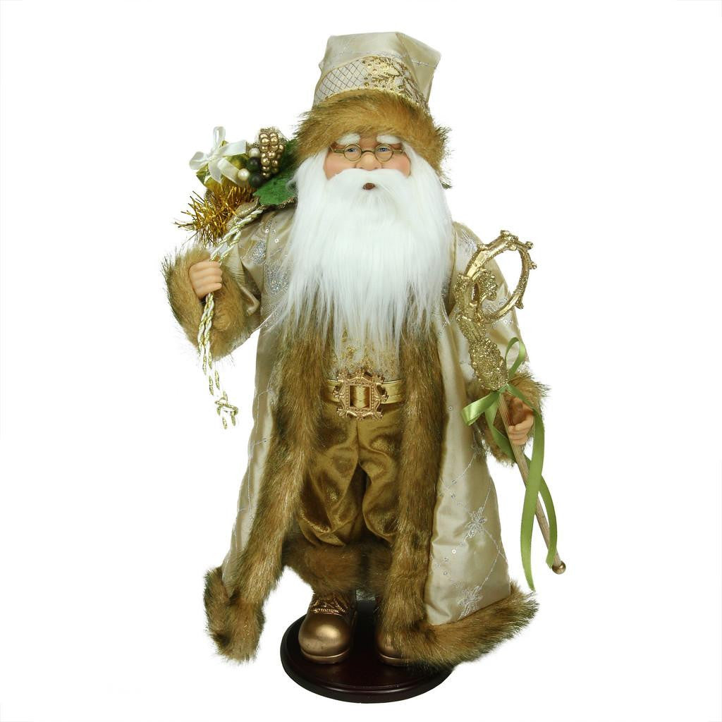 18.25" Winter Light Santa Claus with Jacquard Jacket Christmas Decoration