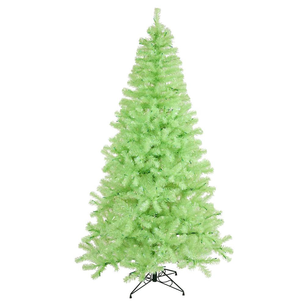 6' x 44" Pre-Lit Sparkling Chartreuse Green Artificial Christmas Tree - Green Lights