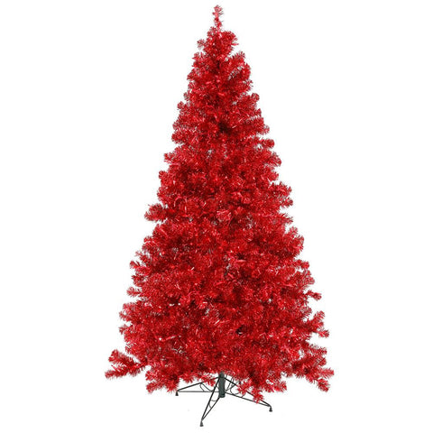 6' x 44" Pre-Lit Sparkling Red Artificial Christmas Tree - Red Lights