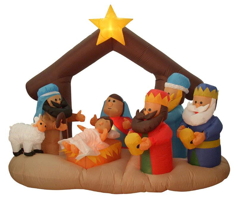 6.5' Inflatable Nativity Scene Lighted Christmas Yard Art Decoration