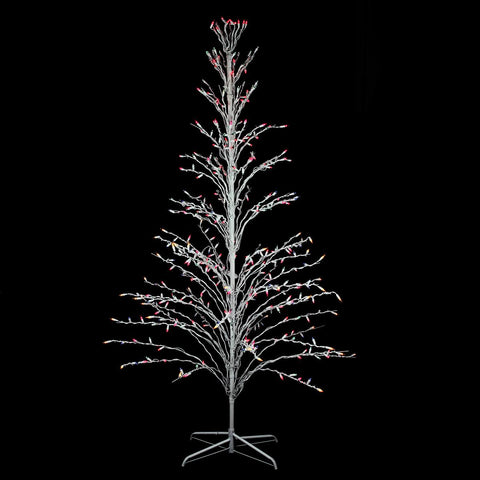 9' White Lighted Christmas Cascade Twig Tree Outdoor Yard Art Decoration - Multi Lights