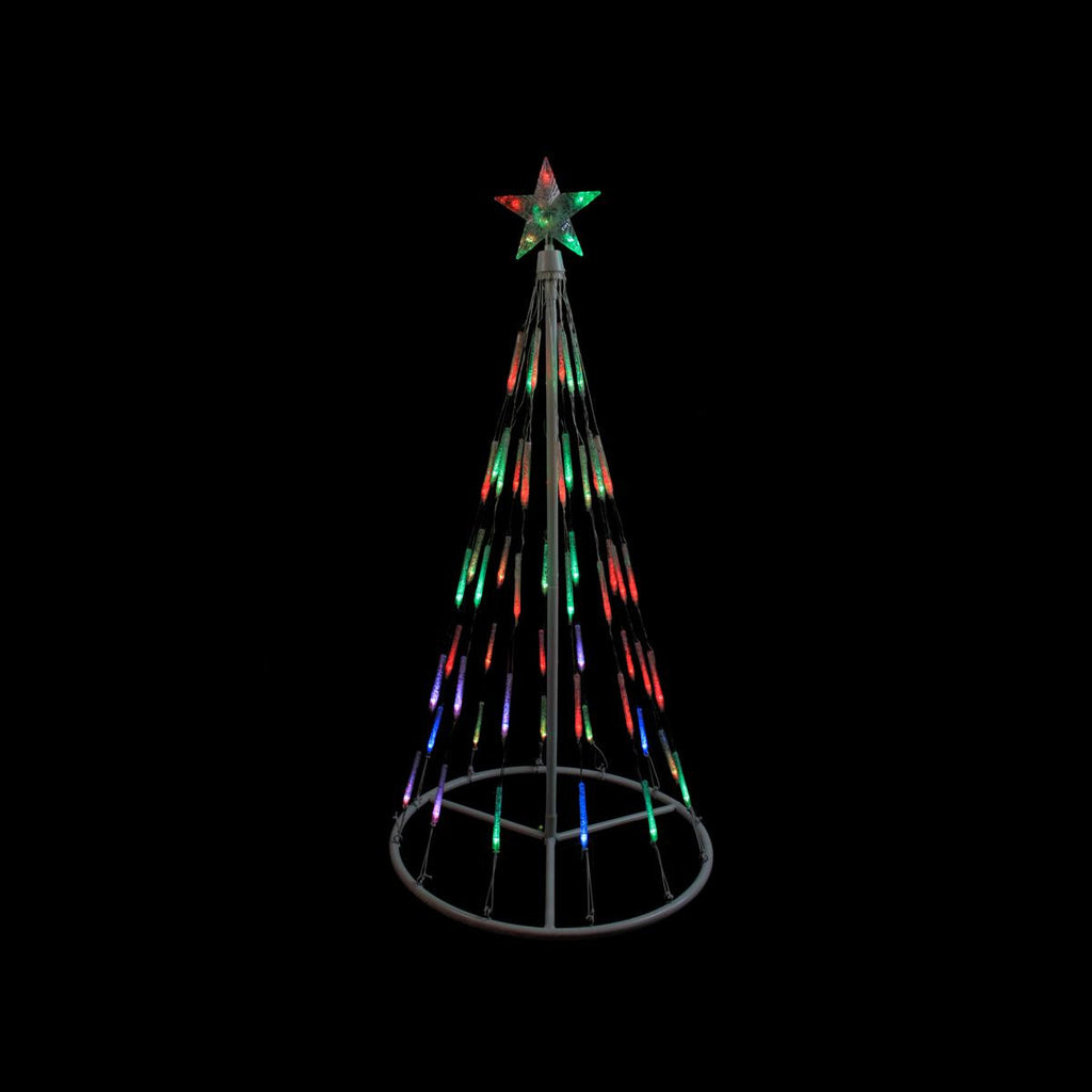 4' White Single Tier Bubble Cone Christmas Tree Lighted Yard Art Decoration - Multi Lights