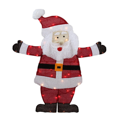 42" Lighted Jolly Santa Claus Outdoor Christmas Yard Art Decoration - Clear Lights