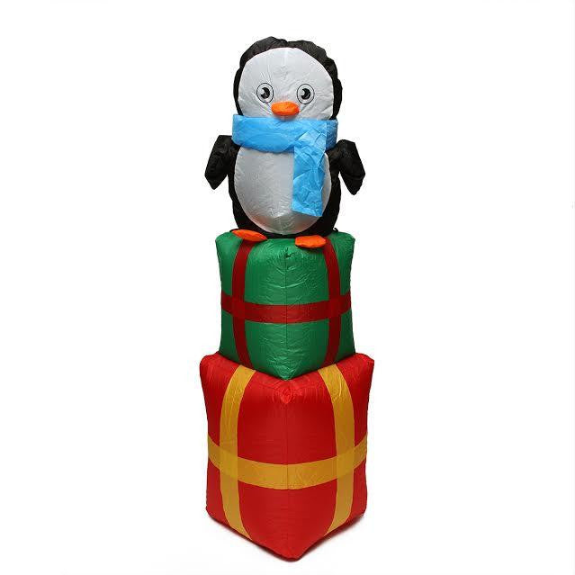 4' Inflatable Cute Penguin on Gift Boxes Lighted Christmas Yard Art Decoration