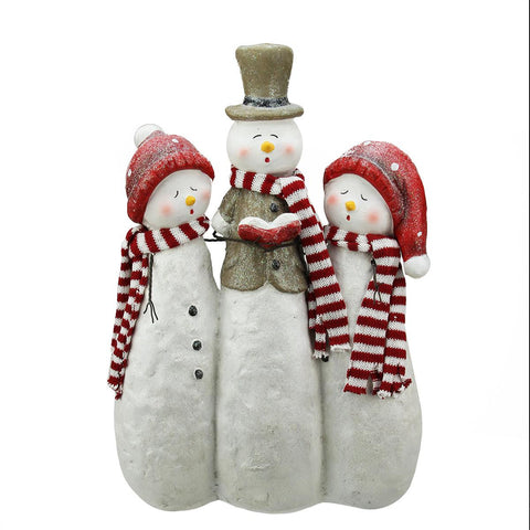 18" Decorative Glitter Snowman Carolers Christmas Table Top Decoration