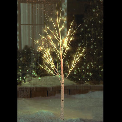 6' Pre-Lit White Christmas Twig Tree Outdoor Yard Art Decoration - Warm White LED Lights