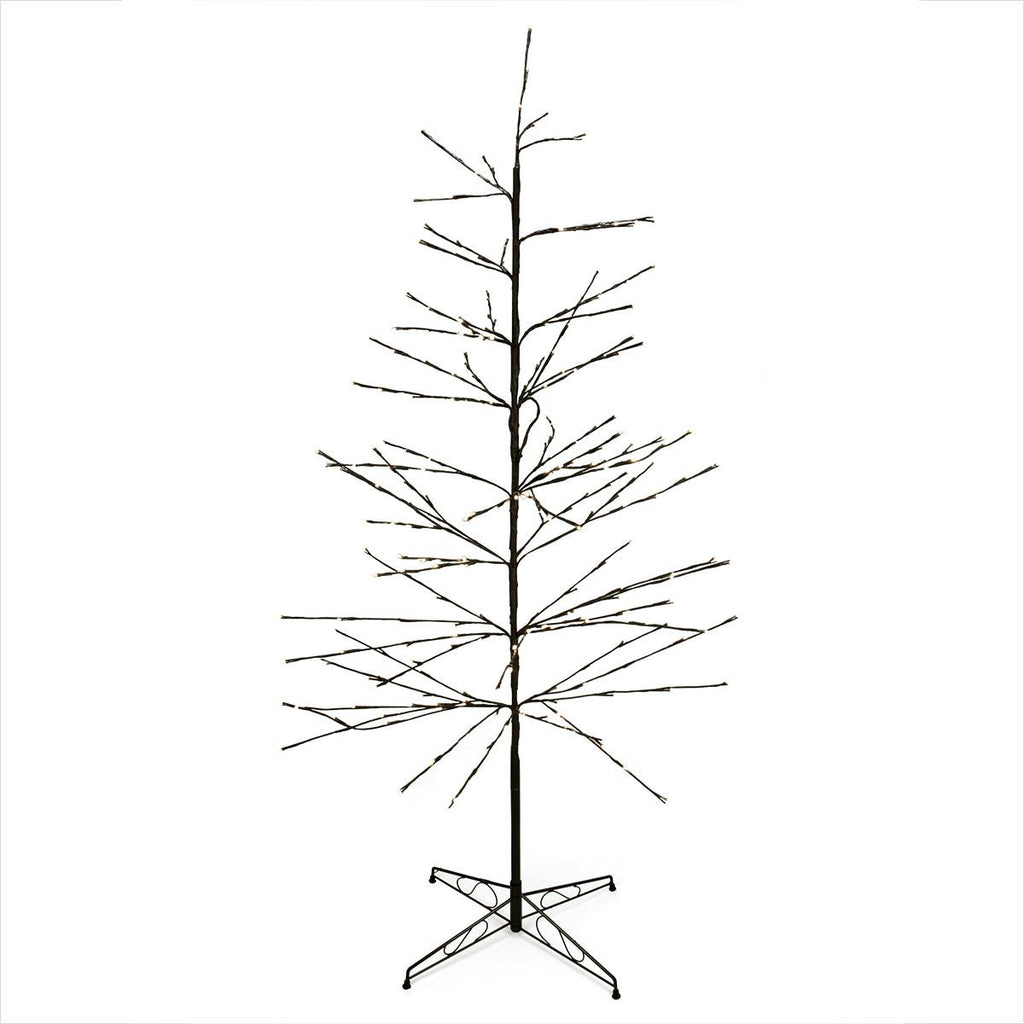 6' LED Lighted Multi-Function Cascading Outdoor Christmas Twig Tree - Warm White Lights