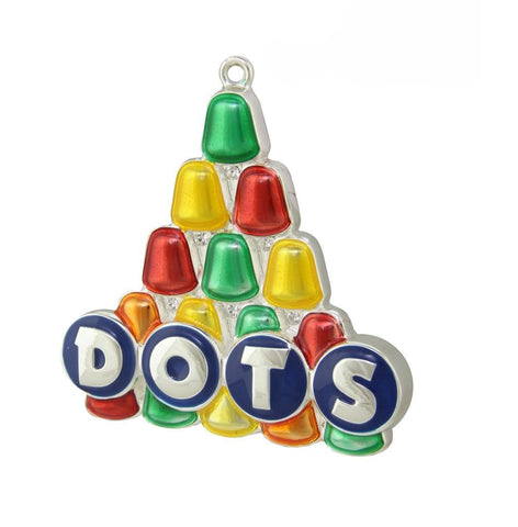 3" Silver Plated Dots Candy Logo Mulit- Colored Christmas Tree Ornament with European Crystals