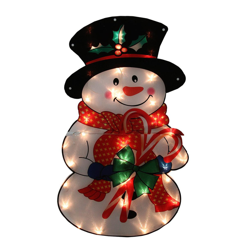 30" Lighted Shimmering Snowman Outdoor Christmas Yard Art Decoration - Clear Lights