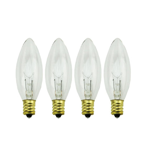 Pack of 2 Candelabra C7 Torpedo Candle Lamp Replacement Light Bulb - 7 Watts