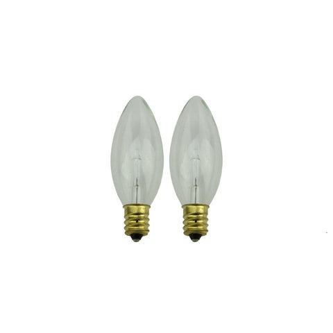 Pack of 2 Candelabra Base C26 Battery Operated Candle Replacement Light Bulbs