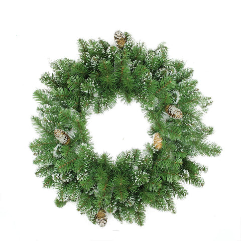 24" Frosted Mixed Pine and Pine Cone Artificial Christmas Wreath - Unlit