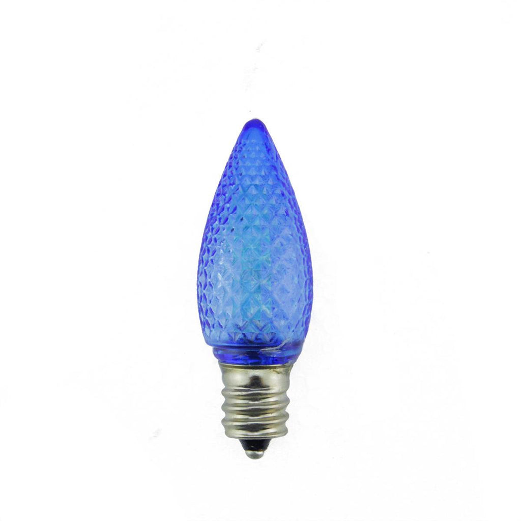 Pack of 4 Faceted Transparent Blue LED C7 Christmas Replacement Bulbs