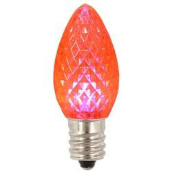 Pack of 4 Faceted Transparent Pink LED C7 Christmas Replacement Bulbs