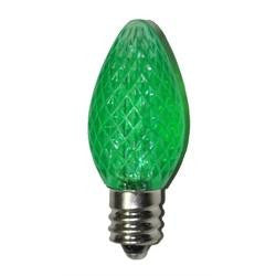 Pack of 4 Faceted Transparent Green LED C7 Christmas Replacement Bulbs