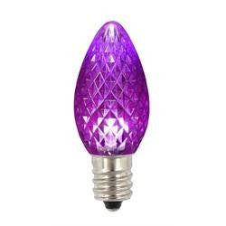 Pack of 4 Faceted Transparent Purple LED C7 Christmas Replacement Bulbs