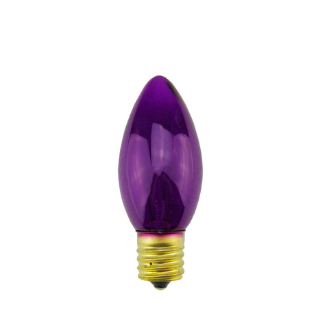 Pack of 4 Transparent Purple C9 Christmas Replacement Bulbs