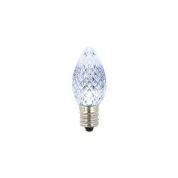 Pack of 4 Faceted Transparent Cool White LED C7 Christmas Replacement Bulbs