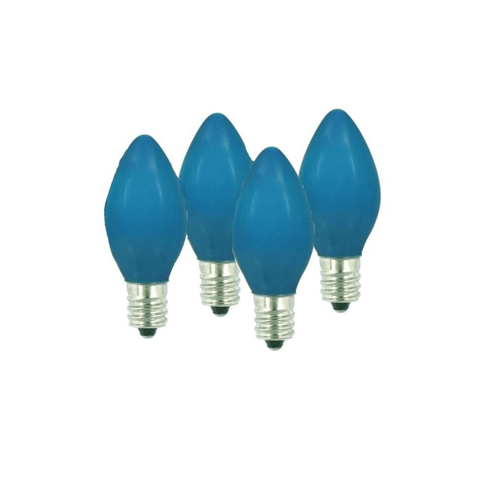 Pack of 4 Opaque Blue C9 Christmas Replacement Bulbs