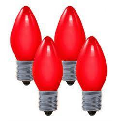 Pack of 4 Opaque Red LED C7 Christmas Replacement Bulbs