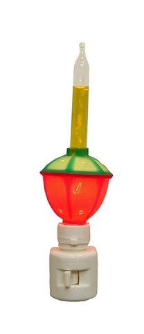 6.5" Classic Red and Green with Amber Christmas Bubble Night Light