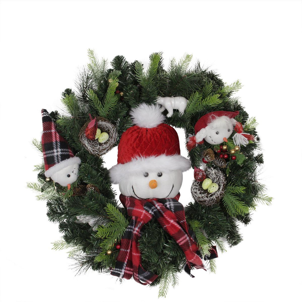 24" Pre-Lit Battery Operated Musical Artificial Christmas Wreath - Warm Clear LED Lights