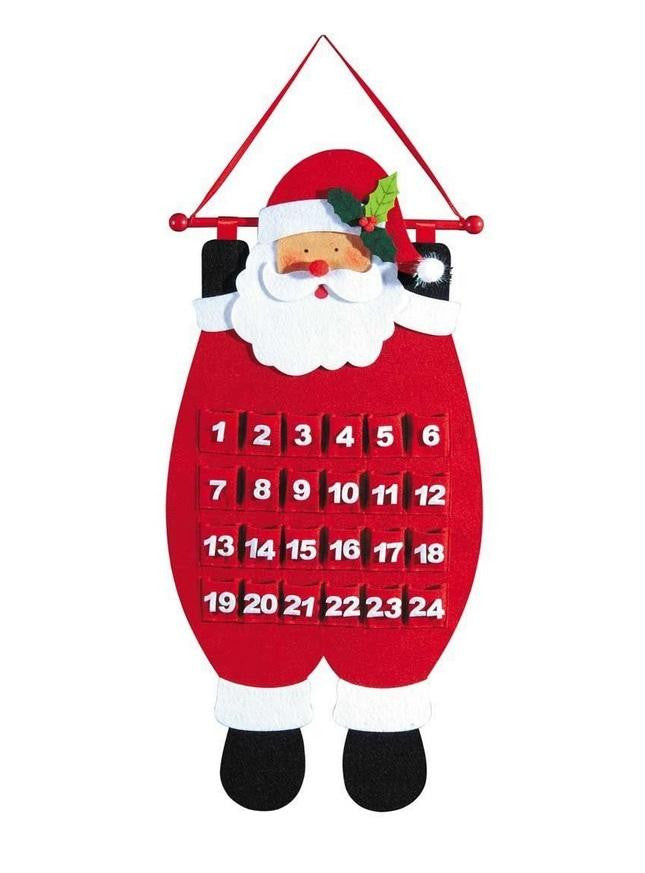 26.5" Red, Black and White Decorative Santa Advent Calender Hanging Christmas Decoration