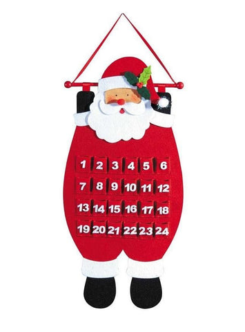 26.5" Red, Black and White Decorative Santa Advent Calender Hanging Christmas Decoration