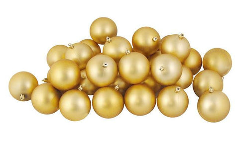 60ct Matte Vegas Gold Shatterproof Christmas Ball Ornaments 2.5" (60mm)