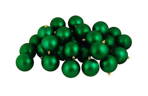 60ct Matte Xmas Green Shatterproof Christmas Ball Ornaments 2.5" (60mm)