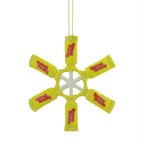 4" Candy Lane Tootsie Roll SUGAR DADDY Orignal Milk Carmel lollipop Snowflake Christmas Ornament