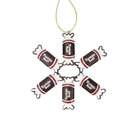 4" Candy Lane Tootsie Roll Orignal Chewy Chocholate Candy Christmas Snowflake Ornament