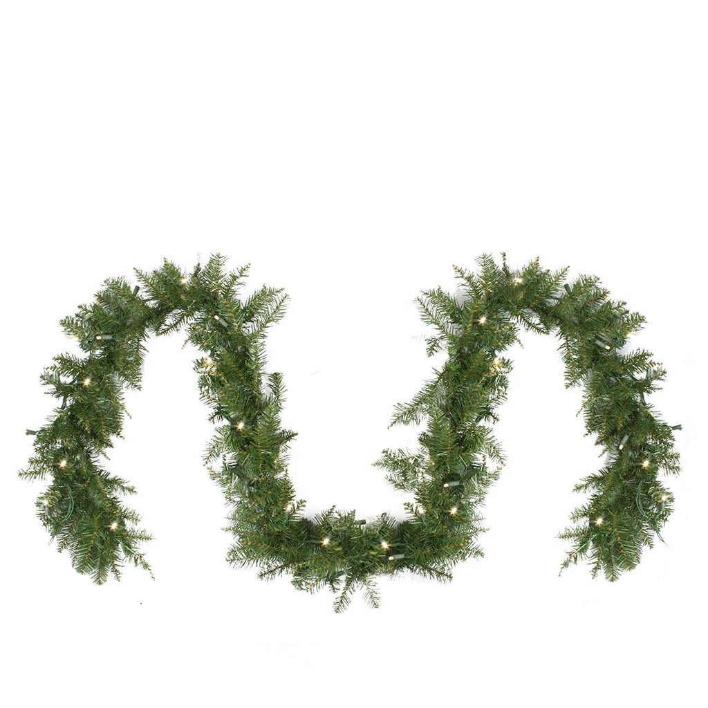 9' x 10" Pre-Lit Northern Dunhill Fir Artificial Christmas Garland - Warm Clear LED Lights