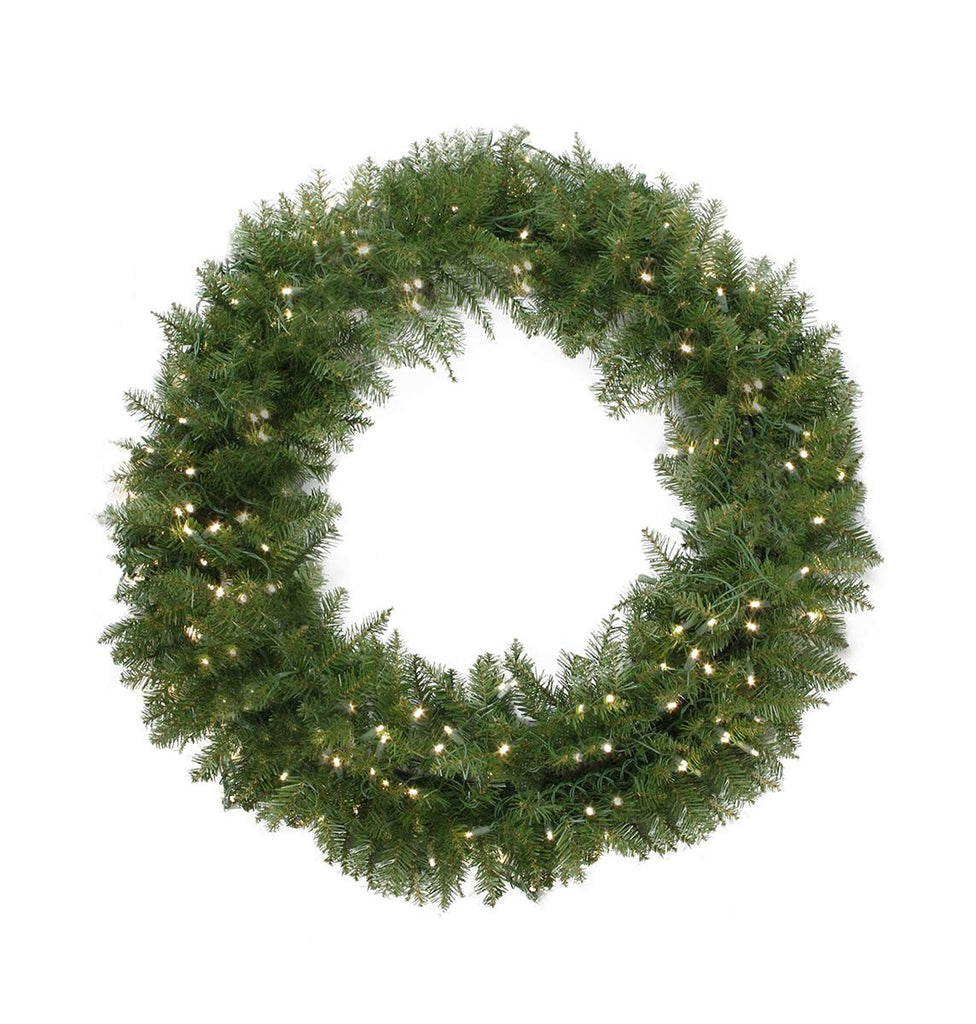 36" Pre-Lit Northern Dunhill Fir Artificial Christmas Wreath - Warm Clear LED Lights