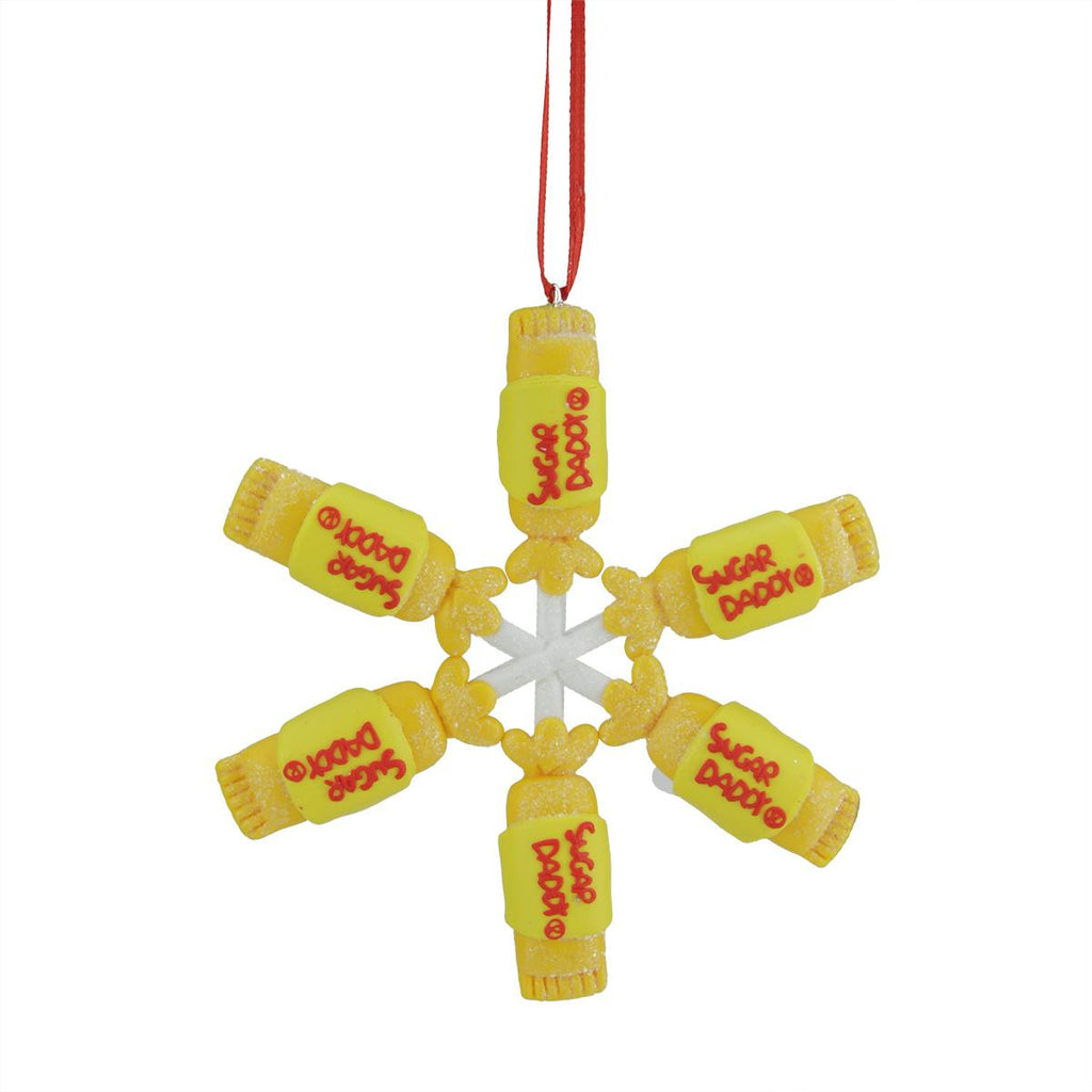 4" Candy Lane Tootsie Roll SUGAR DADDY Orignal Milk Carmel lollipop Snowflake Christmas Ornament