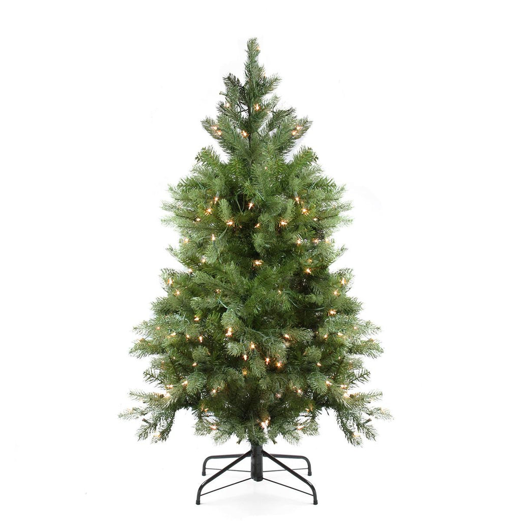 4' Pre-Lit Noble Fir Full Artificial Christmas Tree - Clear Lights