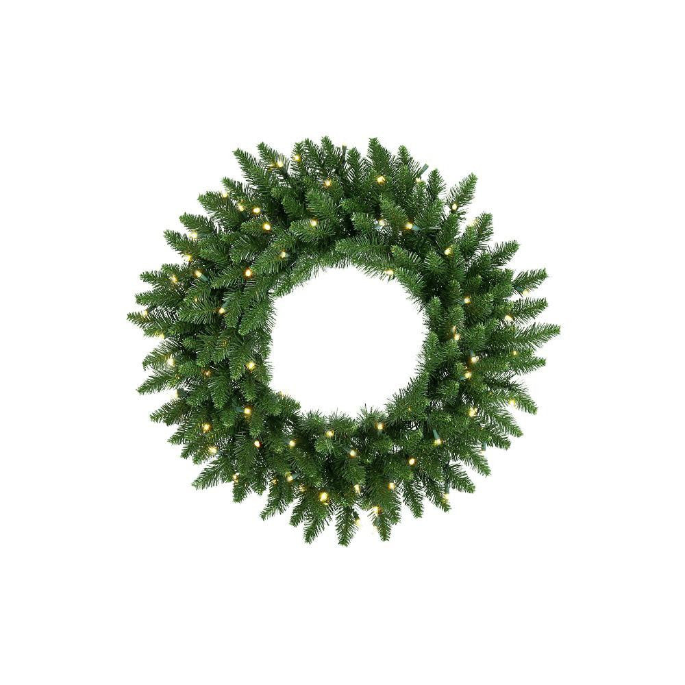 48" Pre-Lit Northern Dunhill Fir Artificial Christmas Wreath - Warm Clear LED Lights