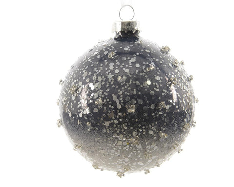 Set of 3 Winter Light Ombre Periwinkle Beaded Glass Christmas Ball Ornaments 3" (80mm)