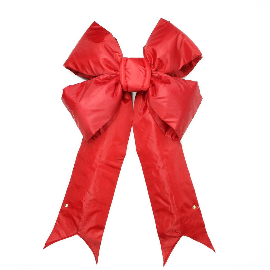 24" x 30" Red Indoor-Outdoor 4-Loop Structural Commercial Christmas Bow Decoration